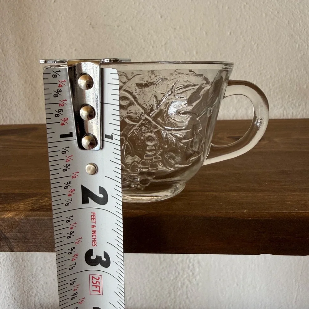 Vintage‎ Anchor Hocking Clear Grapevine Punch Cup Pressed Glass Mug